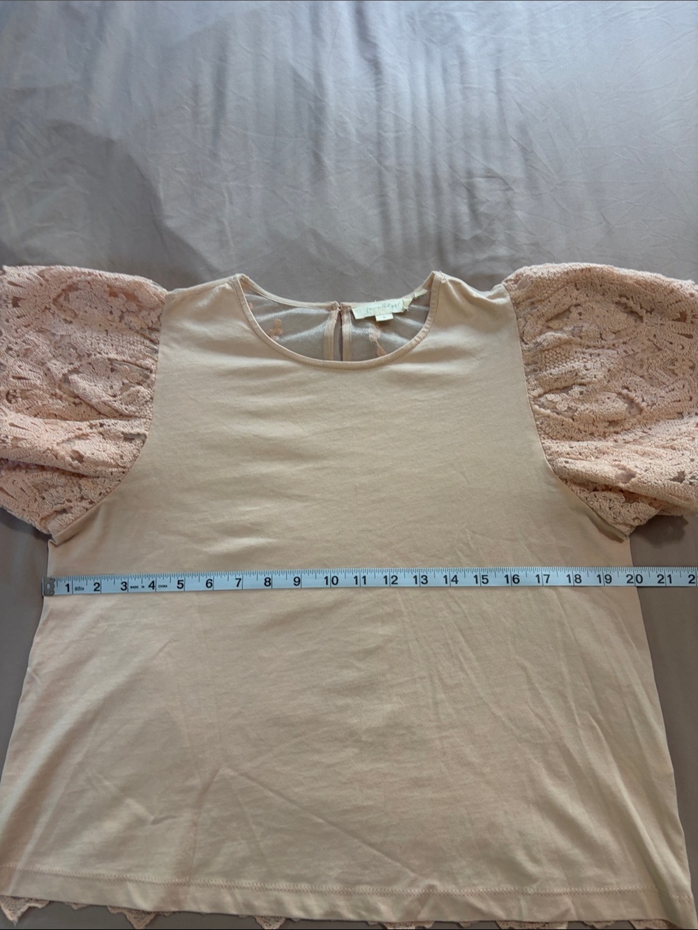 Forever That Girl Women's Lace Flutter Sleeve Blouse in Blush - Picture 11 of 14